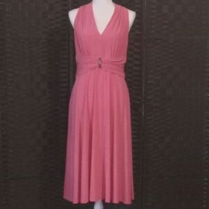 JESSICA HOWARD Orange Sherbet Sleeveless V-neck Fit and Flare Dress Size 10